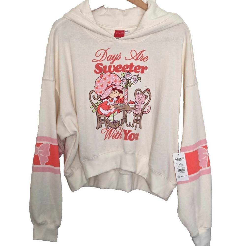Strawberry Shortcake Hoodie Sweatshirt  Women's Size L, Pullover, New with Tags